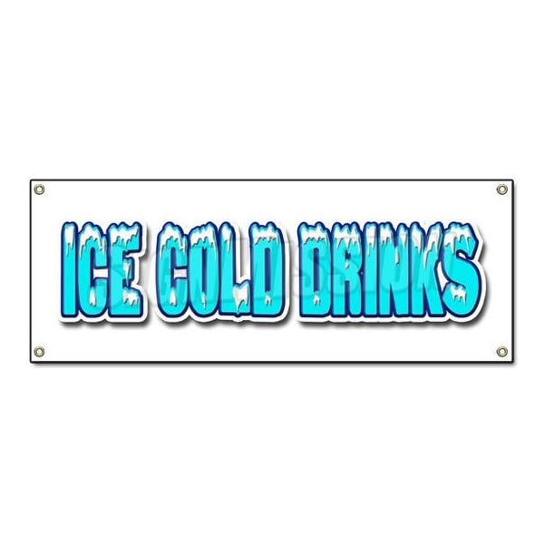 Signmission ICE COLD DRINKS BANNER SIGN drink cart stand beer signs cola water soda B-Ice Cold Drinks - main